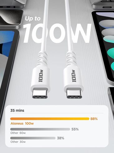 USB C to USB C Cable, 100W [2-Pack 6.6FT] Type C to C Fast Charging Cable USBC to USBC c Charger Cord for iPhone 15 Pro Max Sam sung Galaxy S24 S23 S10 S9 iPad Pro 12.9 11 Air MacBook Air Pro ,pixel in Kuwait