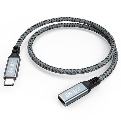 كابل تمديد USB 4 قصير بسرعة 40 جيجابت في الثانية بطول 1.5 قدم لـ Thunderbolt 4، كابل موسع USB C ذكر إلى أنثى من النوع C (شحن 240 وات، 8K@60 هرتز/4K@240 هرتز) متوافق مع MacBook، والإرساء، وUSB C Hub، وiPhone 17، وiPad in Kuwait