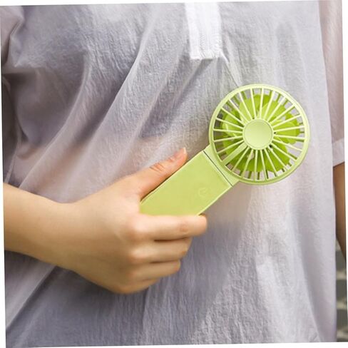 USB Folding Handheld Mini Fan Portable USB Fan for Home Office Travel Fluorescent Green and Foldable Design 85x35x193mm in Kuwait