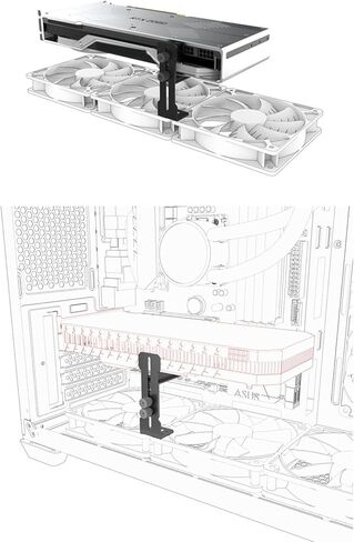 Metal GPU Support PC Graphics Card Support GPU Stand Mounted On Cooling Fan Bracket Easy Height Adjustment in Kuwait