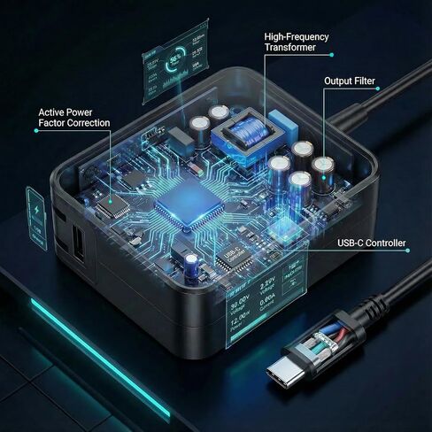 65W USB C Charger Compatible with ASUS ROG Ally X R1 Z1 Xbox Extreme Steam Deck,for Nintendo Switch OLED/Lite,for Dell XPS/Latitude/Precision in Kuwait