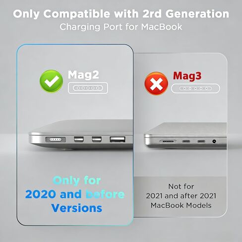 شاحن 60 وات لجهاز MacBook Pro، شاحن محول طاقة مغناطيسي 60 وات على شكل حرف T بديل لجهاز Mac Pro/air 11/13 بوصة (ينطبق على 2012-2017) in Kuwait