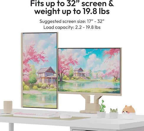 ذراع شاشة مزدوجة Pixio PS1D Wave باللون البيج مع كابل HDMI 2.1 بيج معتمد للغاية وسرعة عالية 6FT 8K 60 هرتز 4K 120 هرتز مضفر من النايلون in Kuwait