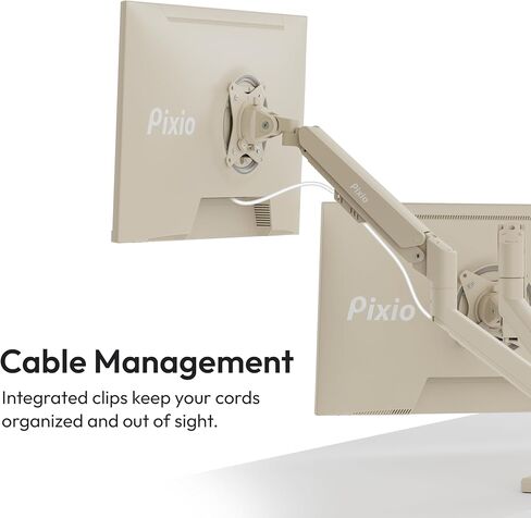 ذراع شاشة مزدوجة Pixio PS1D Wave باللون البيج مع كابل HDMI 2.1 بيج معتمد للغاية وسرعة عالية 6FT 8K 60 هرتز 4K 120 هرتز مضفر من النايلون in Kuwait