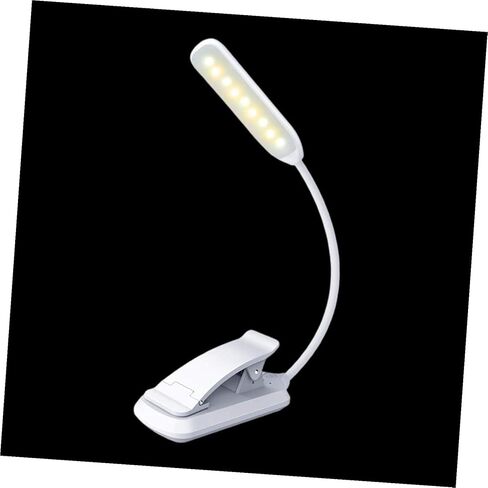 مصباح قراءة LED قابل لإعادة الشحن عبر USB مع مشبك، ضوء كتاب مكتبي للعناية بالعين، أبيض 88 × 40 × 220 مم للقراءة الليلية والاستخدام بجانب السرير in Kuwait