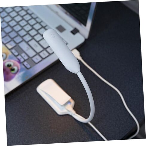 مصباح قراءة LED قابل لإعادة الشحن عبر USB مع مشبك، ضوء كتاب مكتبي للعناية بالعين، أبيض 88 × 40 × 220 مم للقراءة الليلية والاستخدام بجانب السرير in Kuwait
