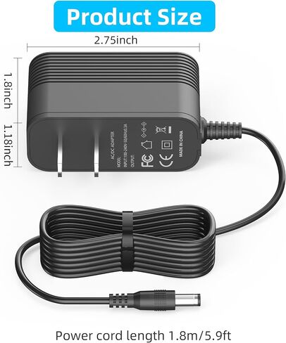 24V Corner Floor Lamp Power Cord Replacement for Govee LED Lights H6076A H66A0 H6078 AC/DC Power Adapter in Kuwait