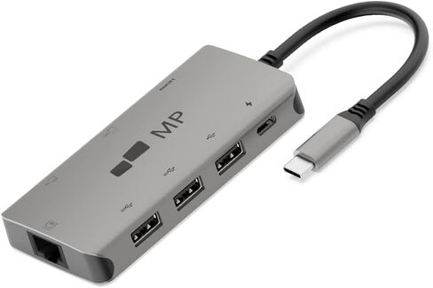 Mobile Pixels 8 في 1 USB C Hub/محول/دونجل USB 3.0، منفذ إيثرنت، منفذ HDMI 4K، فتحة بطاقة SD، فتحة بطاقة Micro SD، منفذ شحن USB-C، محمول لجميع أجهزة الكمبيوتر المحمولة من النوع C (رمادي فضائي) in Kuwait