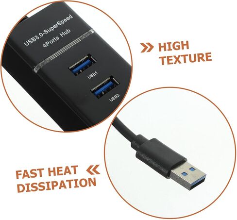 منافذ USB Hub Splitter محول متعدد التوسع مع مؤشر LED للحماية من التحميل الزائد متوافق مع نظام التشغيل Windows ودعم USB الخلفي in Kuwait