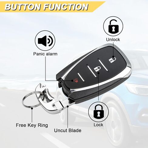 استبدال Vurkcy Key Fob لـ 2016-2020 Chevy Spark/ 18-23 Equinox/ 17-19 جهاز التحكم عن بعد للدخول بدون مفتاح للسيارة، HYQ4AA HYQ4AS، 3 أزرار in Kuwait
