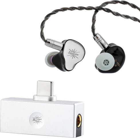 Linsoul Kiwi Ears KE4 داخل شاشة الأذن، 2DD+2BA سماعة أذن هجينة وKiwi Ears Allegro Mini Portable IEM DAC، مكبر صوت داخل الأذن in Kuwait