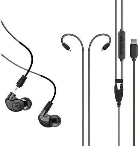 سماعات أذن MEE audio M6 PRO من الجيل الثاني داخل الأذن، حزمة مقبس صوت 3.5 مم مع كابل سماعة رأس USB-C، سماعات أذن IEM عازلة للضوضاء، كابلات قابلة للفصل، ميكروفون وجهاز تحكم عن بعد بثلاثة أزرار، أسود in Kuwait