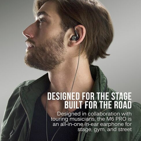 سماعات أذن MEE audio M6 PRO من الجيل الثاني داخل الأذن، حزمة مقبس صوت 3.5 مم مع كابل سماعة رأس USB-C، سماعات أذن IEM عازلة للضوضاء، كابلات قابلة للفصل، ميكروفون وجهاز تحكم عن بعد بثلاثة أزرار، أسود in Kuwait