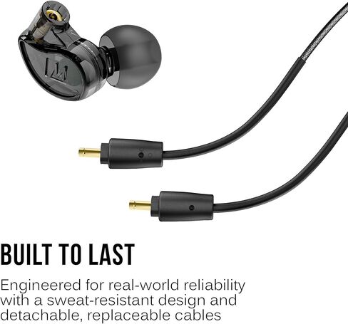 سماعات أذن MEE audio M6 PRO من الجيل الثاني داخل الأذن، حزمة مقبس صوت 3.5 مم مع كابل سماعة رأس USB-C، سماعات أذن IEM عازلة للضوضاء، كابلات قابلة للفصل، ميكروفون وجهاز تحكم عن بعد بثلاثة أزرار، أسود in Kuwait