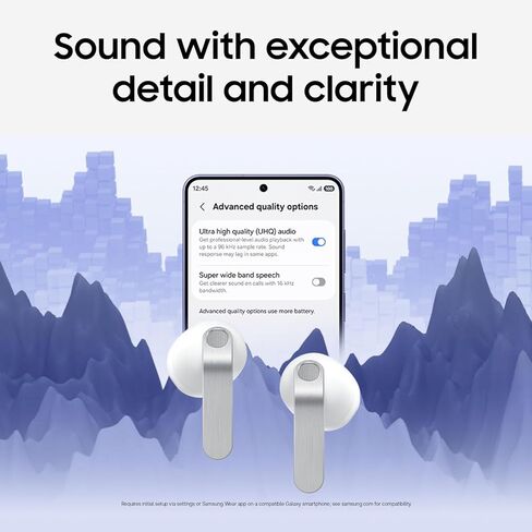 سماعات أذن Samsung Galaxy Buds 4 (2026) AI True Wireless Bluetooth، إلغاء الضوضاء، صوت عالي الدقة، مكبر صوت أحادي الاتجاه، ملاءمة جديدة، IP54، ترجمة حية، أسود (متجدد) in Kuwait