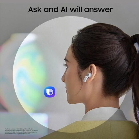 سماعات أذن Samsung Galaxy Buds 4 (2026) AI True Wireless Bluetooth، إلغاء الضوضاء، صوت عالي الدقة، مكبر صوت أحادي الاتجاه، ملاءمة جديدة، IP54، ترجمة حية، أسود (متجدد) in Kuwait