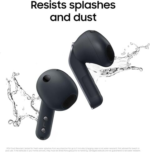 سماعات أذن Samsung Galaxy Buds 4 (2026) AI True Wireless Bluetooth، إلغاء الضوضاء، صوت عالي الدقة، مكبر صوت أحادي الاتجاه، ملاءمة جديدة، IP54، ترجمة حية، أسود (متجدد) in Kuwait
