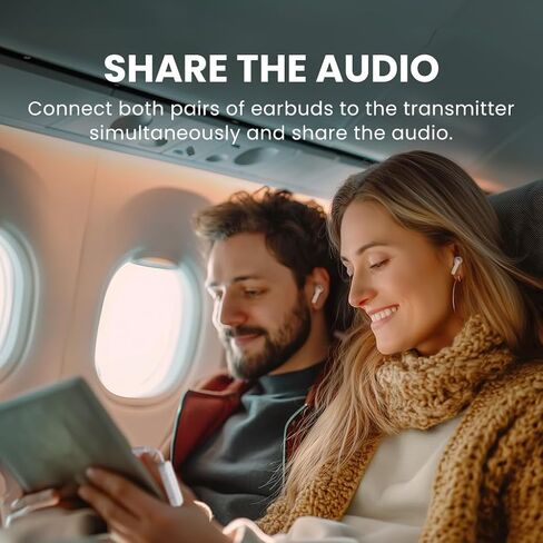 Avantalk Sky Infinity NC Auracast Wireless Bluetooth Earbuds - Long Battery Life Noise Cancelling Headphones with aptX Adaptive, Dual Pair for Airplane, Share Audio via Plug & Play Transmitter in Kuwait