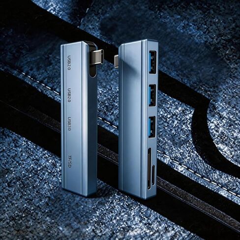 【5 في 1】 موزع USB-C، 2xUSB2.0، 1xUSB3.0، قارئ بطاقة SD/TF، ​​سرعة عالية 5 جيجابت في الثانية، OTG، التوصيل والتشغيل، سبائك الألومنيوم، محمول، متوافق مع MacBook، iPhone، iPad، iMac، الكمبيوتر الشخصي، الكمبيوتر المحمول، Surface، XPS، Dell، HP، Lenovo in Kuwait