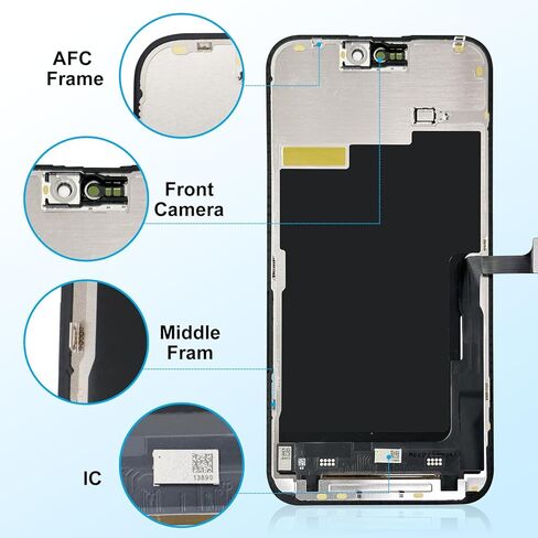 قطعة بديلة لشاشة iPhone 15 Pro Max LCD مقاس 6.7 بوصة - محول رقمي يعمل باللمس مع أدوات إصلاح، متوافق مع الموديلات (A2994، A2995، A2996، A2997) in Kuwait