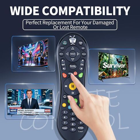 جهاز تحكم عن بعد بديل لوحدة تحكم تلفزيون TiVo Mediacom RCN TIVO SMLD-00266-000 URC-7020BC0-XXXX-R LCD LED (IR وRF) - أسود in Kuwait