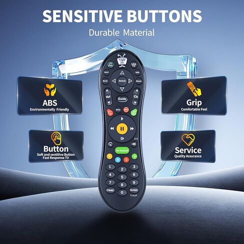 جهاز تحكم عن بعد بديل لوحدة تحكم تلفزيون TiVo Mediacom RCN TIVO SMLD-00266-000 URC-7020BC0-XXXX-R LCD LED (IR وRF) - أسود in Kuwait