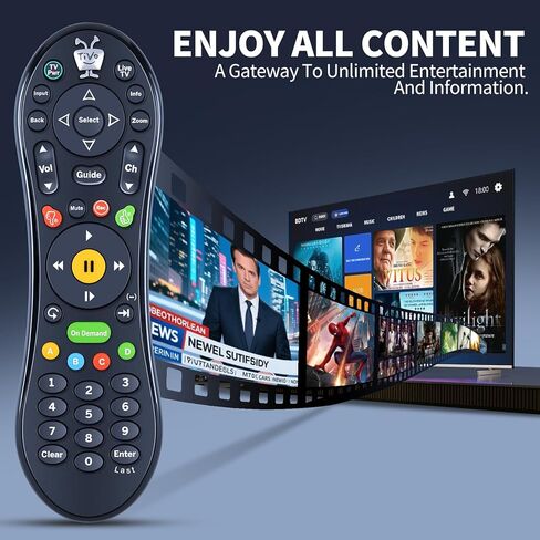 جهاز تحكم عن بعد بديل لوحدة تحكم تلفزيون TiVo Mediacom RCN TIVO SMLD-00266-000 URC-7020BC0-XXXX-R LCD LED (IR وRF) - أسود in Kuwait