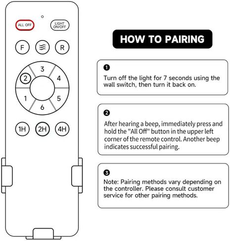 Ceiling Fan Replacement Remote Control for Fanbulous SHIHOT LEDIARY (16"/23") Ceiling Fan, Compatible Models F-HL52BK-1D03 F-LY46BK-1X01 ‎F-SN56XX-1X0X F-TY52BK-1D01 in Kuwait
