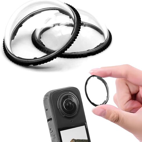 واقي عدسة لجهاز Insta360 X5، غطاء واقي عدسة زجاجي مقوى عالي الشفافية لجهاز Insta 360 X5، ملحقات كاميرا واقية مضادة للخدش، تصميم قفل ملتوي (عبوتان) in Kuwait