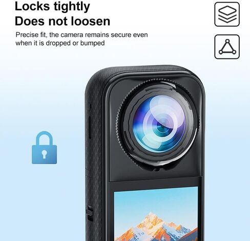 واقي عدسة لجهاز Insta360 X5، غطاء واقي عدسة زجاجي مقوى عالي الشفافية لجهاز Insta 360 X5، ملحقات كاميرا واقية مضادة للخدش، تصميم قفل ملتوي (عبوتان) in Kuwait
