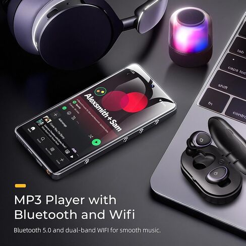 مشغل MP3 HIFI WALKER G7 Pro Android 13 مع Spotify، مشغل وسائط محمول بشاشة لمس 5.2 بوصة عالية الدقة مع واي فاي بلوتوث، كاميرا مزدوجة، مكبر صوت، Google Play، وحدة تخزين قابلة للتوسيع للأطفال والكبار (160 جيجابايت) in Kuwait