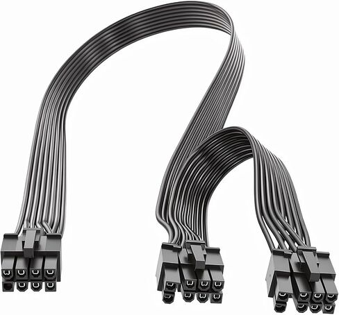 كابل PCIE لـ Corsair، كابل طاقة 8 Pin إلى Dual 6+2 Pin GPU ذكر إلى ذكر كابلات طاقة PCIE محول GPU 8pin متوافق مع مصدر الطاقة المعياري ARESGAME (60 سم + 15 سم) in Kuwait