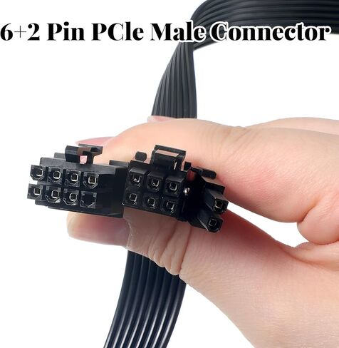 كابل PCIE لـ Corsair، كابل طاقة 8 Pin إلى Dual 6+2 Pin GPU ذكر إلى ذكر كابلات طاقة PCIE محول GPU 8pin متوافق مع مصدر الطاقة المعياري ARESGAME (60 سم + 15 سم) in Kuwait