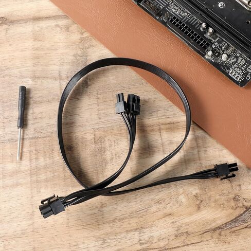 كابل PCIE لـ Corsair، كابل طاقة 8 Pin إلى Dual 6+2 Pin GPU ذكر إلى ذكر كابلات طاقة PCIE محول GPU 8pin متوافق مع مصدر الطاقة المعياري ARESGAME (60 سم + 15 سم) in Kuwait