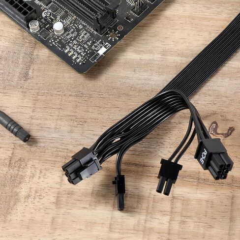 كابل PCIE لـ Corsair، كابل طاقة 8 Pin إلى Dual 6+2 Pin GPU ذكر إلى ذكر كابلات طاقة PCIE محول GPU 8pin متوافق مع مصدر الطاقة المعياري ARESGAME (60 سم + 15 سم) in Kuwait