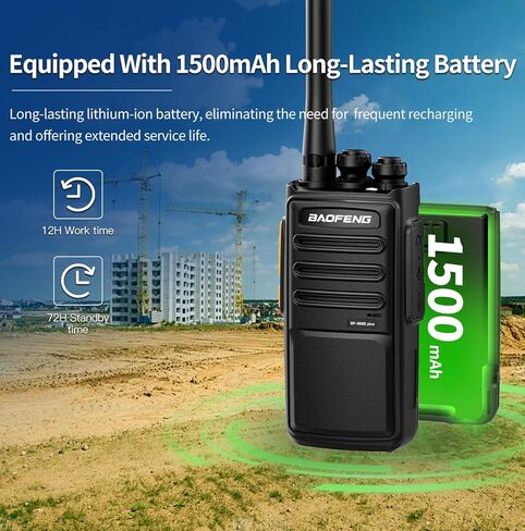 راديو BAOFENG VBT-888S Plus 2 حزمة طويلة المدى لاسلكي تخاطب قناة قابلة لإعادة الشحن 16 جهاز راديو محمول ثنائي الاتجاه للبالغين مع بطارية شحن 1500 مللي أمبير في الساعة Typc-C للمدرسة، الكنيسة، الرحلات البحرية in Kuwait