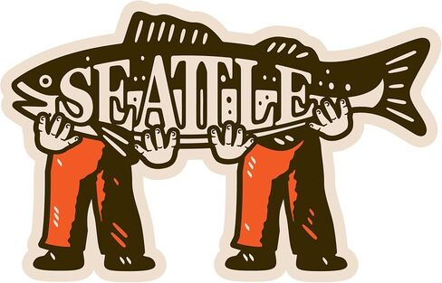 Vagabond Heart Seattle Vinyl Sticker - Waterproof Weatherproof Decal - Laptop Water Bottle Car Bumper - Durable Travel Souvenir - UV Fade Resistant - Collectible Gift for Adventurers - 2 x 3.25 inch in Kuwait