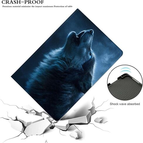Case for All-New 6" Basic Kindle 11th Generation (2024/2022 Release),Slim Hybrid Multi-Angles Viewing Stand Cover w/Auto Wake/Sleep,Wolf in Kuwait