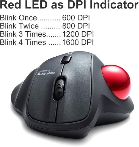 SANWA Tb130 ماوس كرة التتبع بلوتوث + مجموعة لوحة مفاتيح رقمية، ماوس كرة دوارة صامتة، 4 نقطة في البوصة قابلة للتعديل، قابلة لإعادة الشحن بعشرة مفاتيح لاسلكية محمولة، متوافقة مع ماك بوك، ويندوز، الكمبيوتر المحمول، iOS in Kuwait
