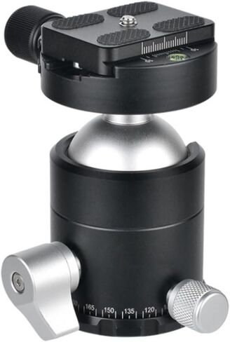 Aluminum Alloy Tripod Ball Head with 1/4" Arrow Storage Case Plate, 44mm Panorama Ballhead, 360° Rotating Ball Head, Precision Control, Compact Design for DSLR Camera, Travel Photographers in Kuwait