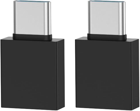 مجموعة محول USB إلى USB C من FENIFOX مكونة من 2، محول USB 2.0 أنثى إلى Thunderbolt 4/3 متوافق مع MacBook Pro Air وiPad وiPhone وGalaxy Notebook والمزيد من الأجهزة من النوع C - أسود in Kuwait