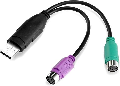 USB to Dual PS/2 Cable Computer Accessories, PS/2 to USB Adapter Converter Compatible with PS2 Keyboard and Mouse (18.5CM) in Kuwait