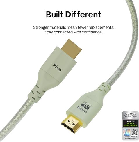 Pixio PS1D Wave Mint Green Dual Monitor Arm with Mint Green HDMI 2.1 Cable Ultra Certified Ultra High Speed 6FT 8K 60Hz 4K 120Hz Nylon Braided in Kuwait