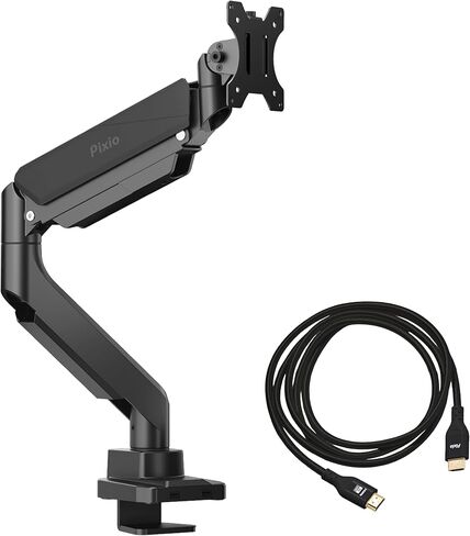 Pixio PS2S Ultrawide Heavy-Duty Premium Single Monitor Arm with Black HDMI 2.1 Cable Ultra Certified Ultra High Speed 10FT 8K 60Hz 4K 120Hz Nylon Braided in Kuwait