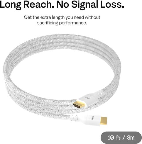 Pixio PS2S White Ultrawide Heavy-Duty Premium Single Monitor Arm with White HDMI 2.1 Cable Ultra Certified Ultra High Speed 10FT 8K 60Hz 4K 120Hz Nylon Braided in Kuwait
