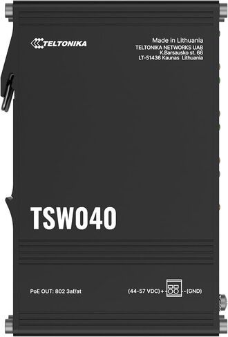 محول إيثرنت Teltonika TSW040، 8 منافذ إيثرنت PoE Out، 2 دبوس، حامل سكة DIN مدمج، نطاق جهد واسع in Kuwait