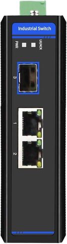 HC-1002-SFP-PSE - 2X RJ45 +1x SFP Ports Gigabit Ethernet Industrial Fiber Switch with 60W of PoE PSE, DIN Rail Mount, -40 to +75 Celsius in Kuwait