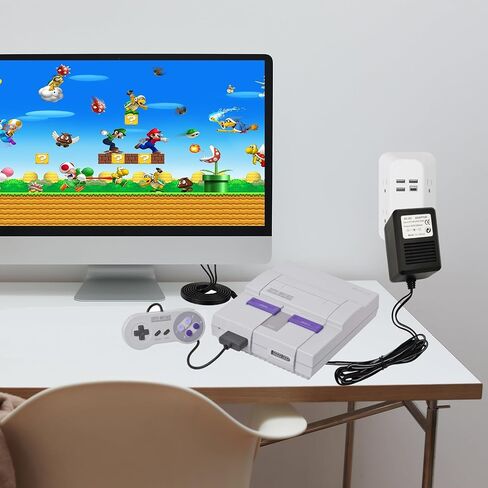Power Cord and Audio Video RCA AV Cable for SNES,AC Power Supply Compatible with SNES in Kuwait