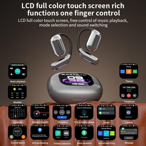 AI Translator Earbuds,144 Language Translation Earphones Real Time with APP, Open Ear Buds Translating Headphone with Charging Case 16SPRO,Blue in Kuwait
