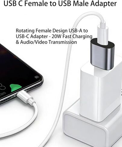 محول USB C أنثى إلى USB ذكر، يدعم مزامنة وشحن البيانات ثنائي الاتجاه بسرعة 10 جيجابت في الثانية، محول 3.1 USB A إلى C OTG، متوافق مع أجهزة الكمبيوتر المحمولة، MacBook Pro (عبوة واحدة) in Kuwait